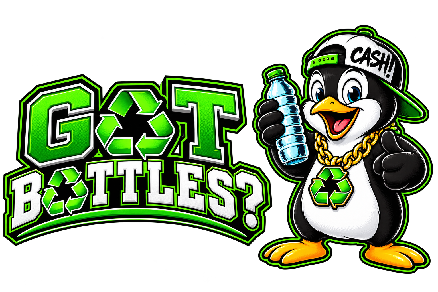 Got Bottles mascot and logo